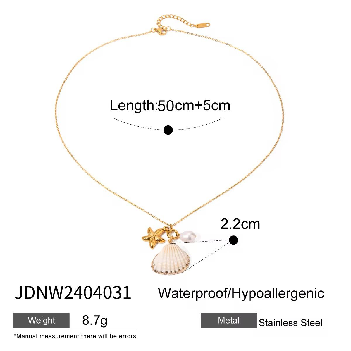 Star Gold shell Necklace