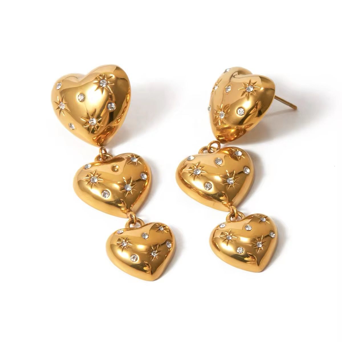 Heart of hearts 18k gold plated Earrings