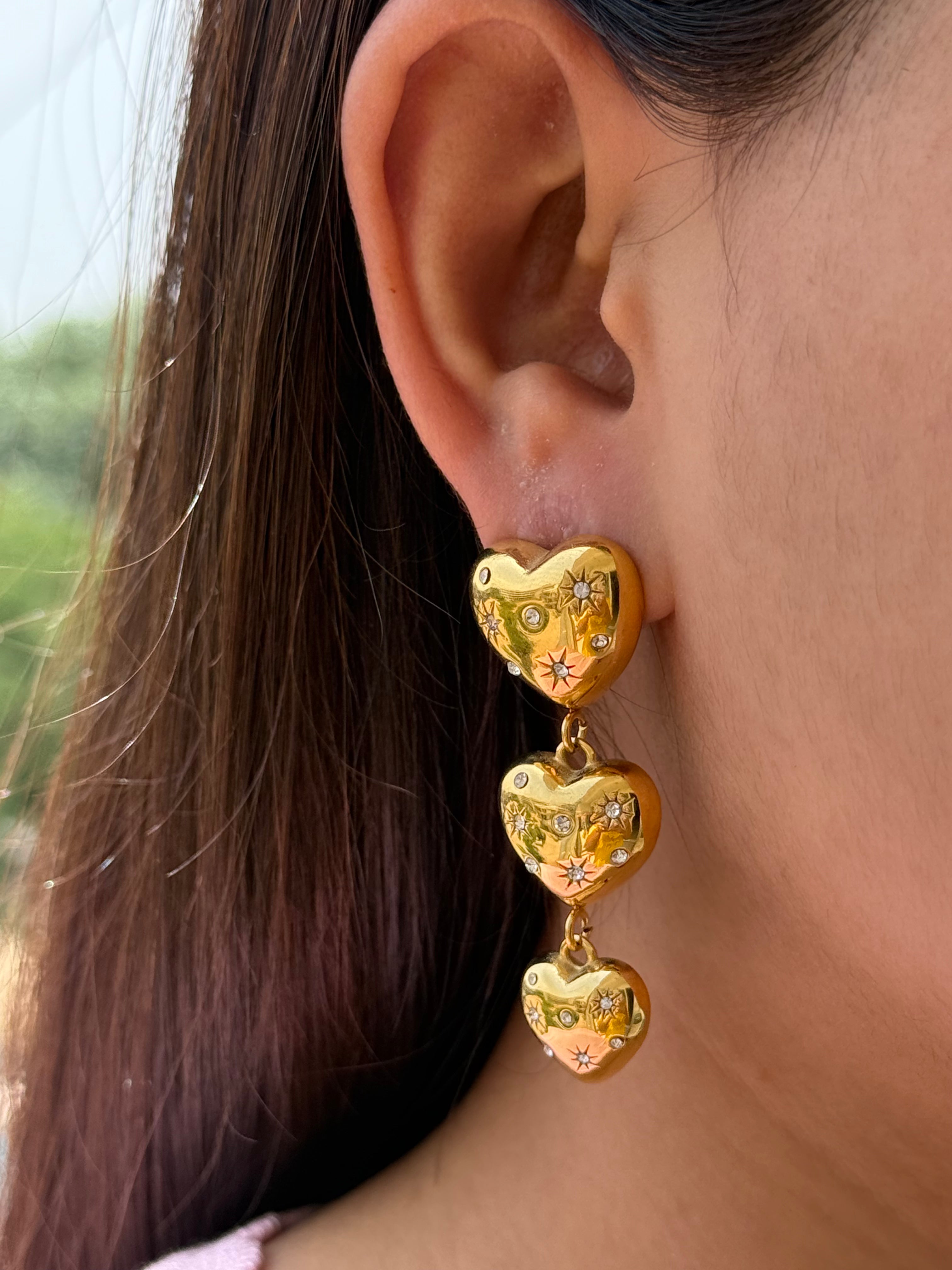 Heart of hearts 18k gold plated Earrings