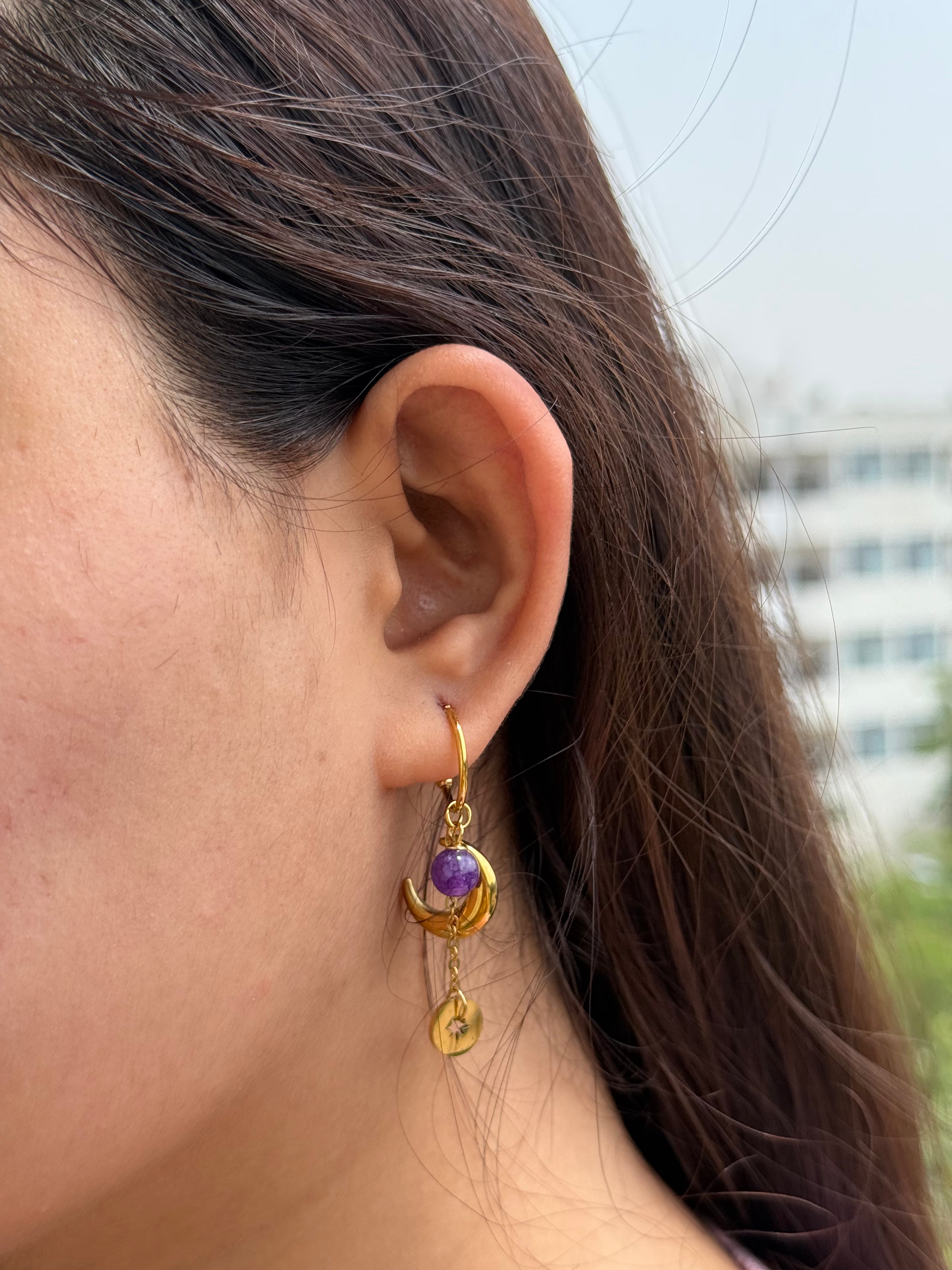 Purple Eclipses Earrings