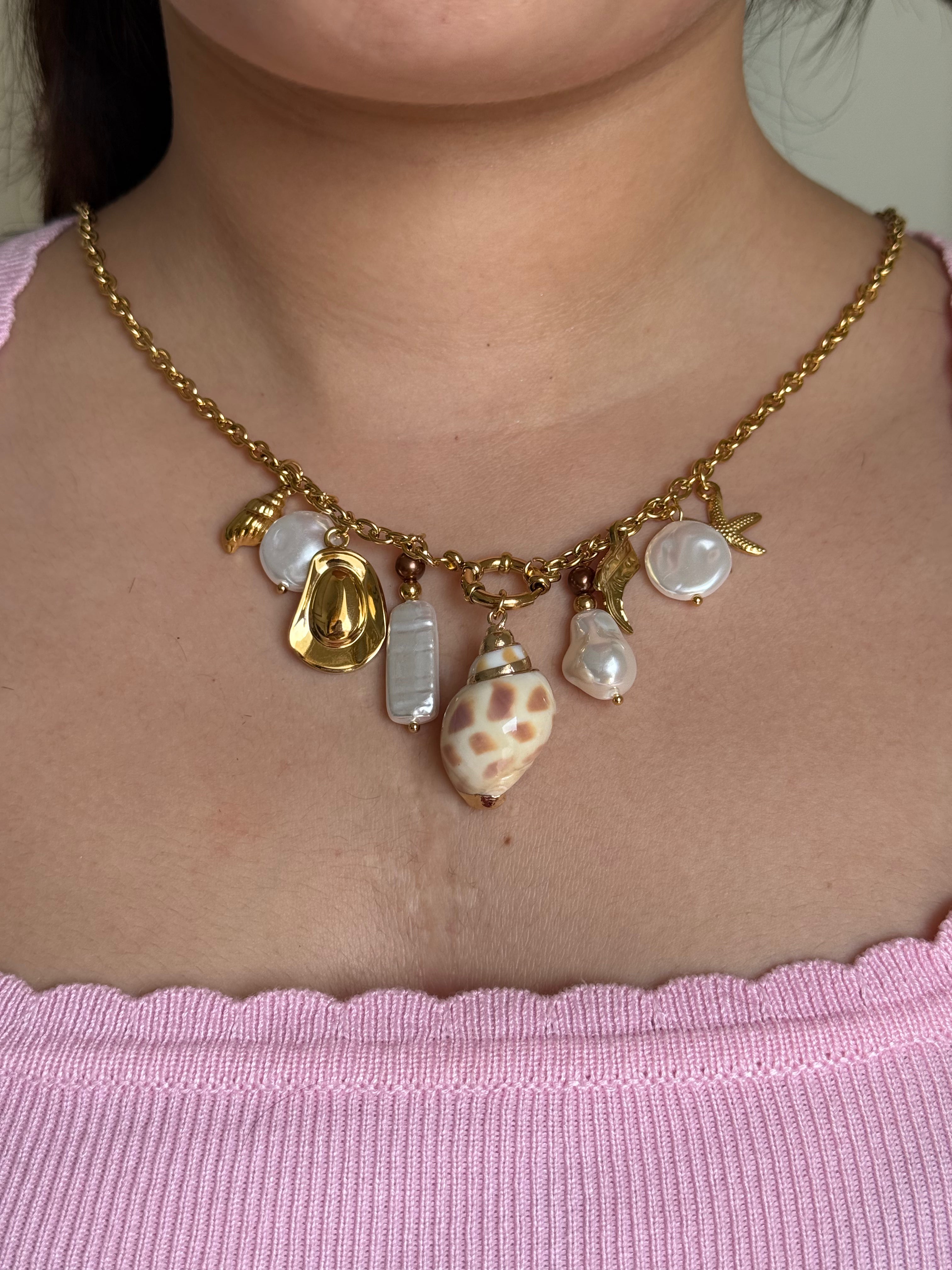 Sea shell charm necklace