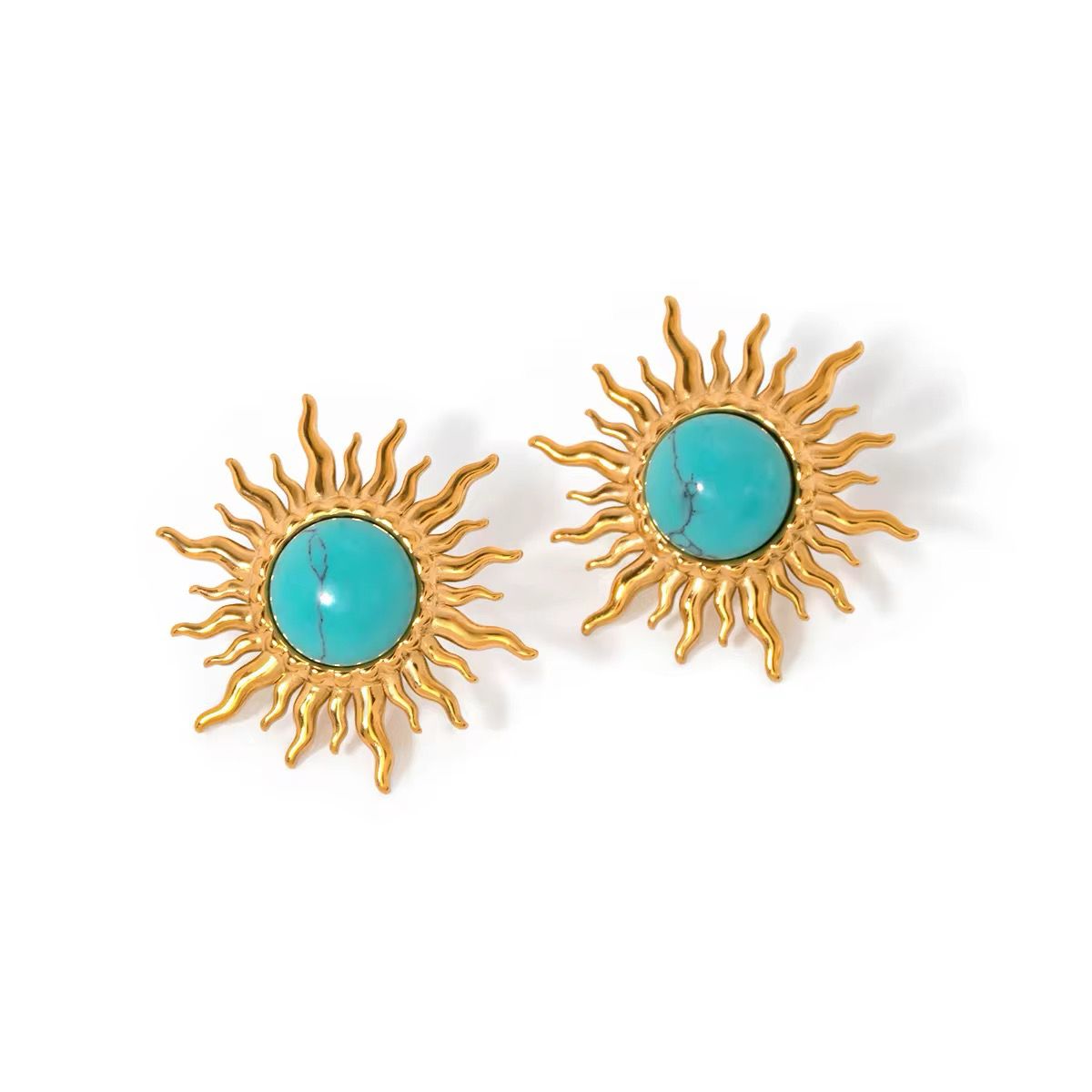 Blue sun earrings