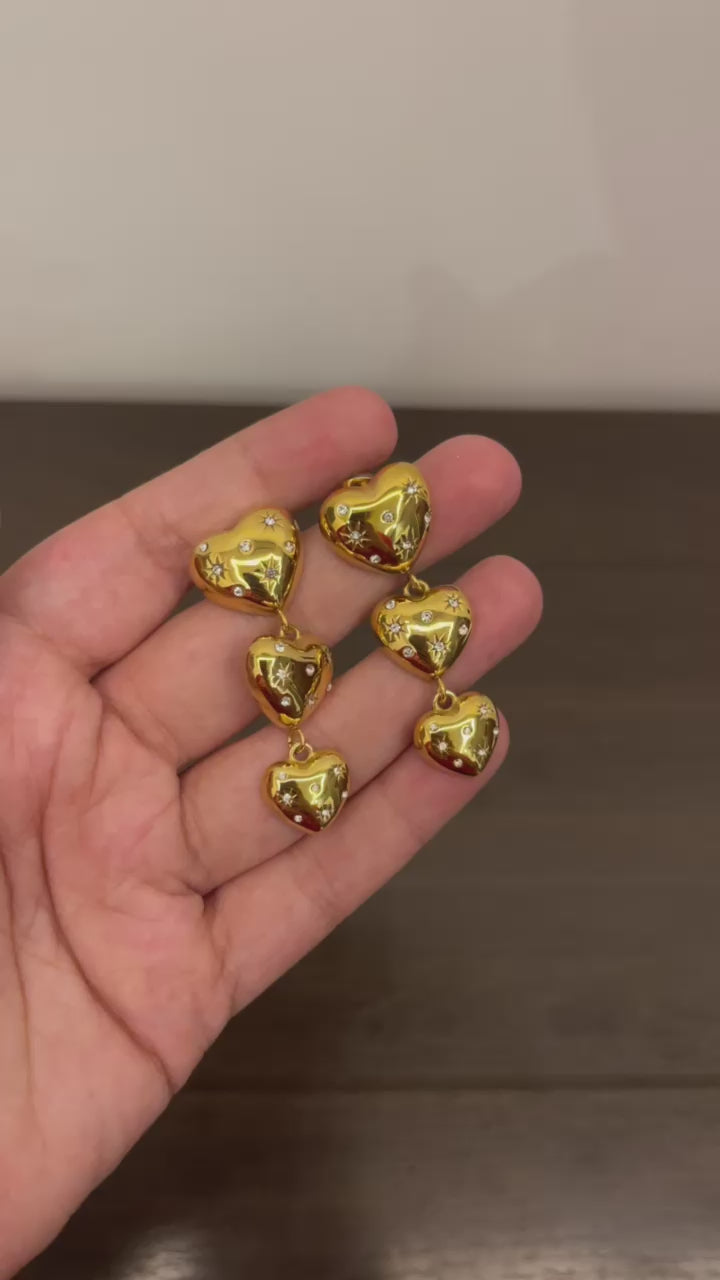 Heart of hearts 18k gold plated Earrings