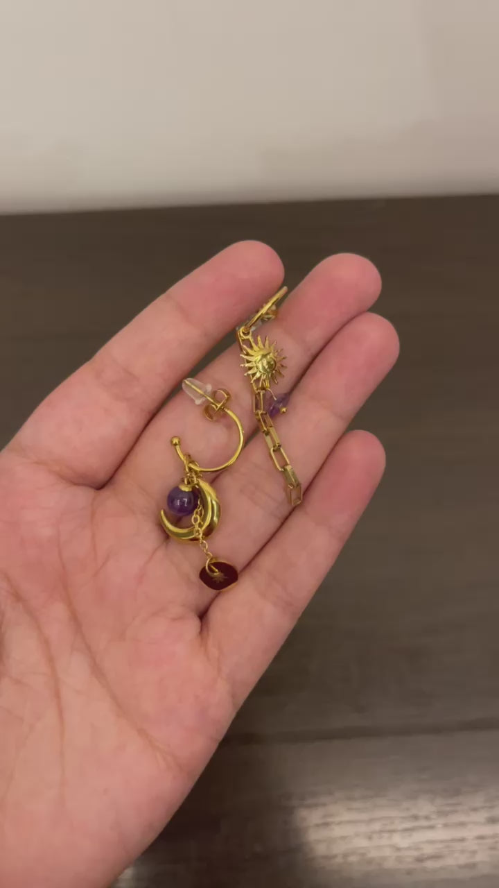 Purple Eclipses Earrings