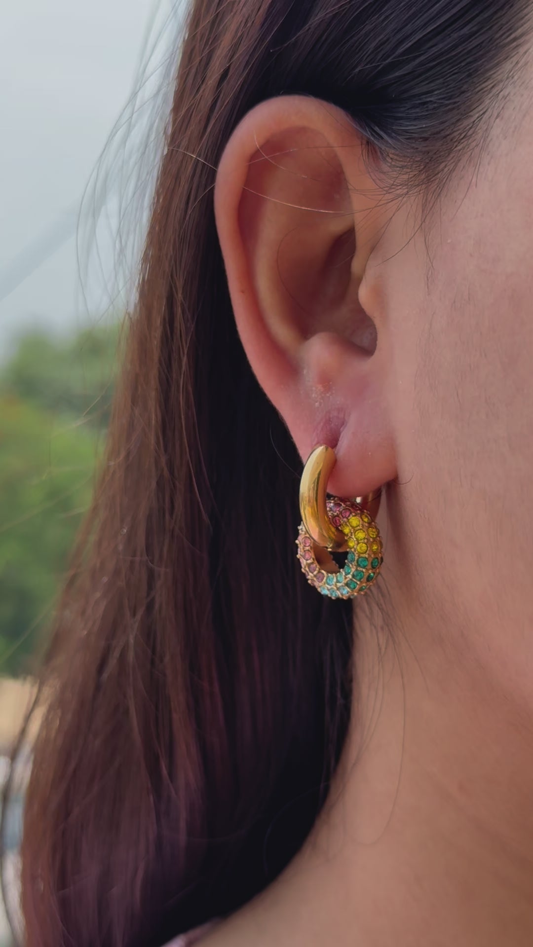 Looped hoop earrings