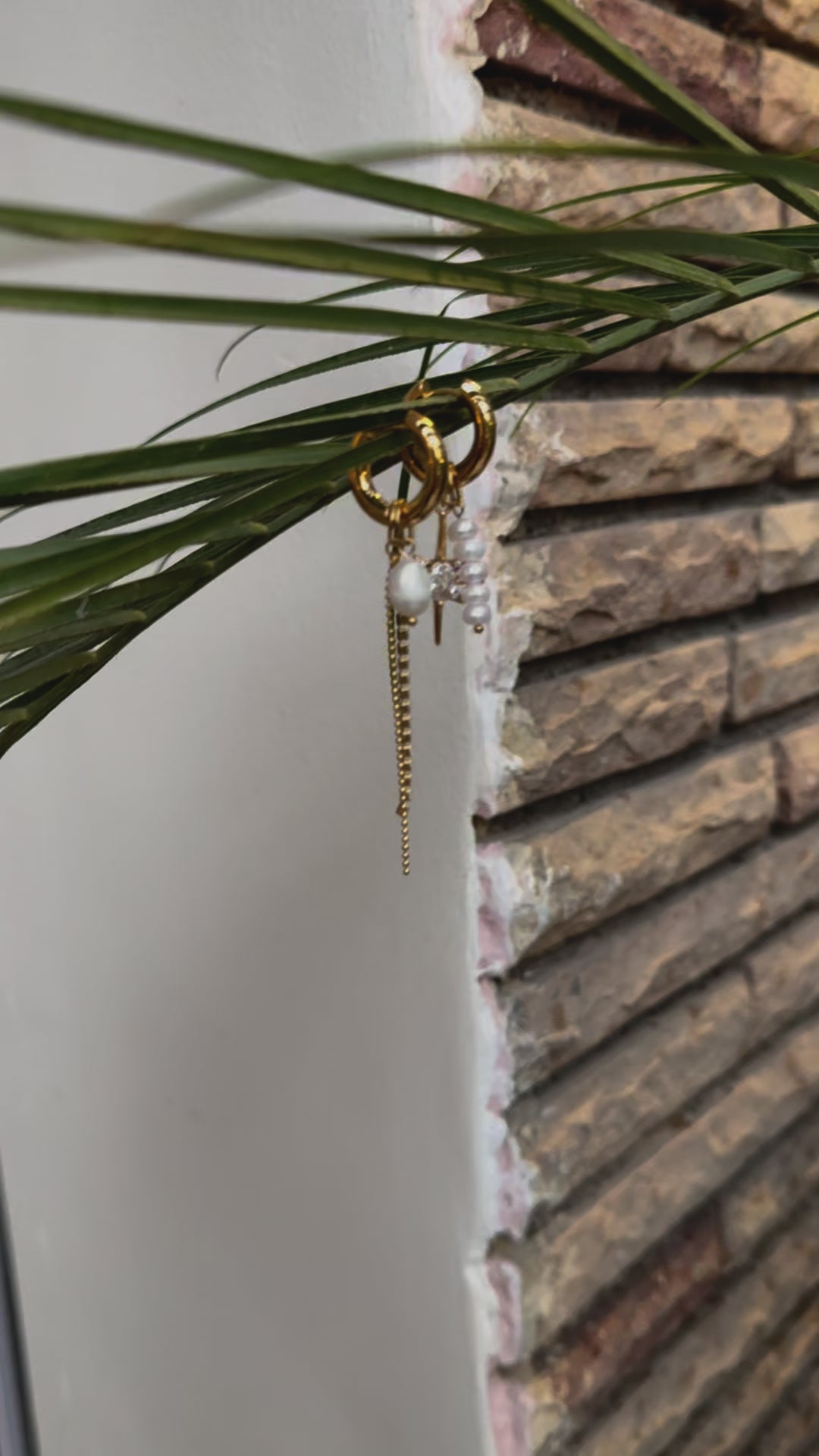 Charm Pearl and start 18k gold plated Earrings